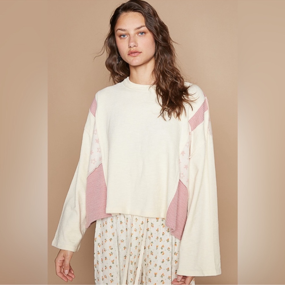 POL Star Patchwork Long Sleeve Top - Picture 4 of 12